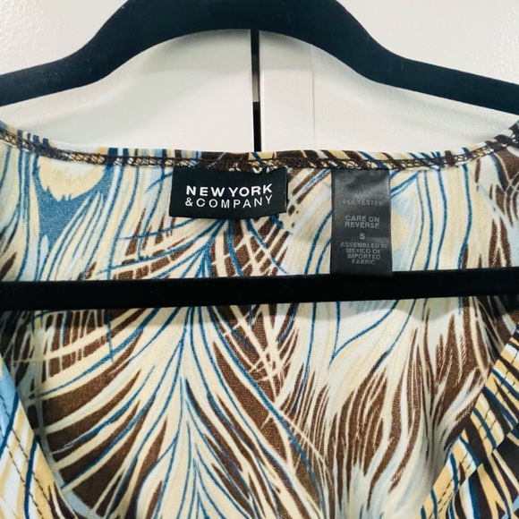 vintage y2k new york and co peacock print faux wrap dress - Picture 5 of 5